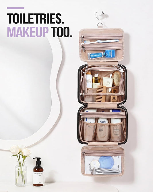 Velmoa Hanging Makeup & Toiletry Bag – Multi-Compartment Travel Organizer