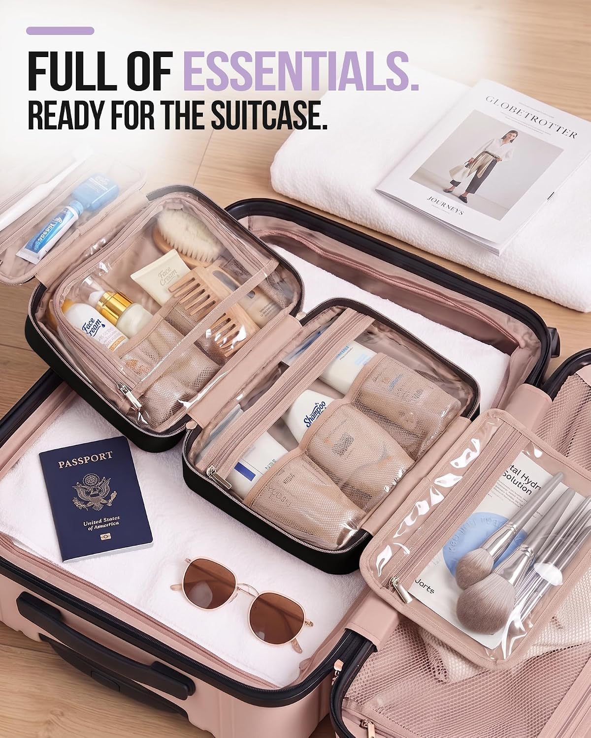 Velmoa Hanging Makeup & Toiletry Bag – Multi-Compartment Travel Organizer